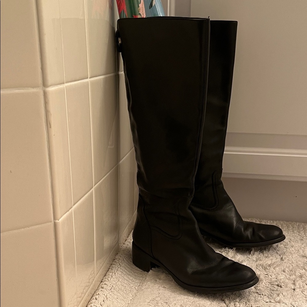 Franco Sarto Black Leather uppers Knee-High Women's Boots Size 7